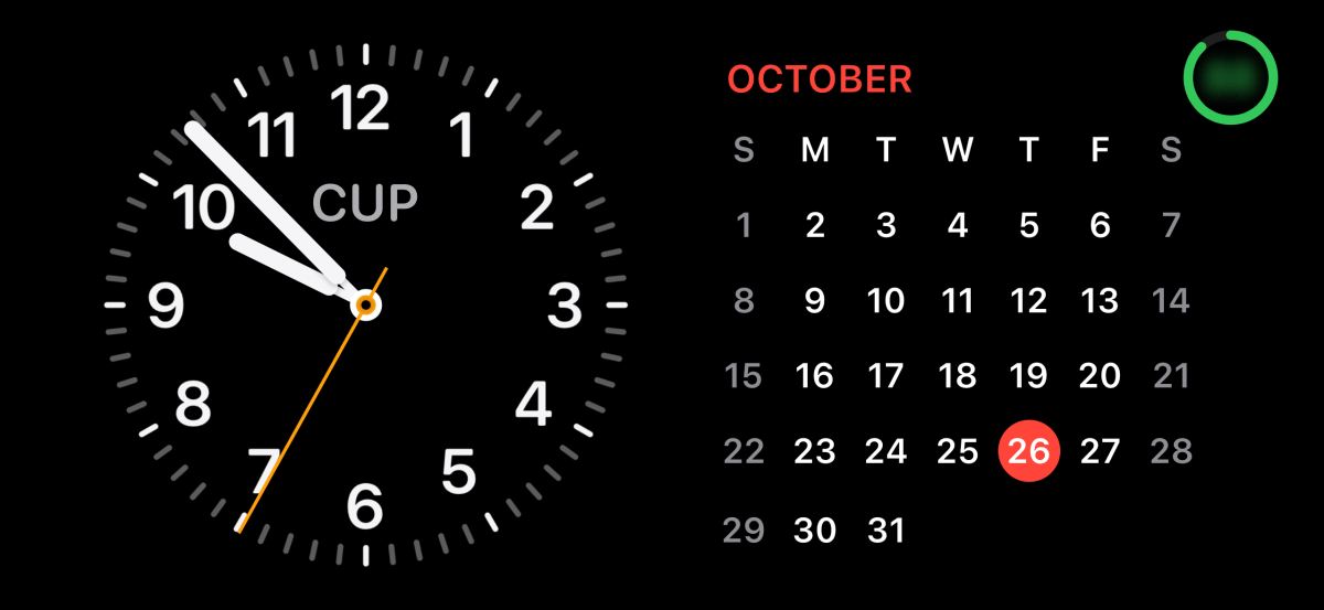 Календарь часов в режиме ожидания iOS 17