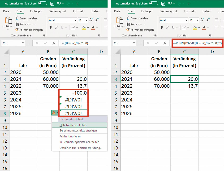 Excel WennDannBedingung blendet falsche Ergebnisse aus PCWELT