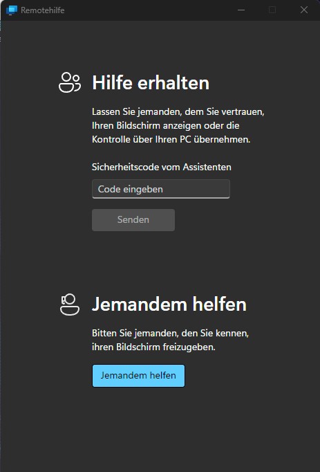 Die Remotehilfe (Quick Assist) in Windows 11