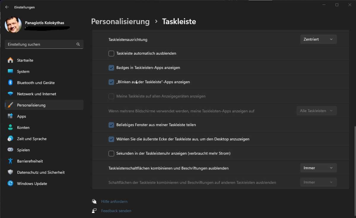 Die Uhr in der Windows-11-Taskleiste kann auch die Sekunden anzeigen