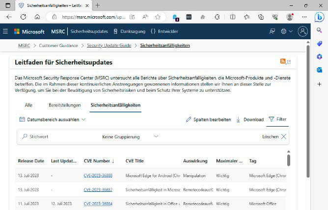 Im Microsoft Security Response Center veröffentlicht der Konzern neu gefundene Sicherheitslücken in seinen Produkten. Um die Installation der Patches brauchen Sie sich nicht zu kümmern, das geschieht automatisch.