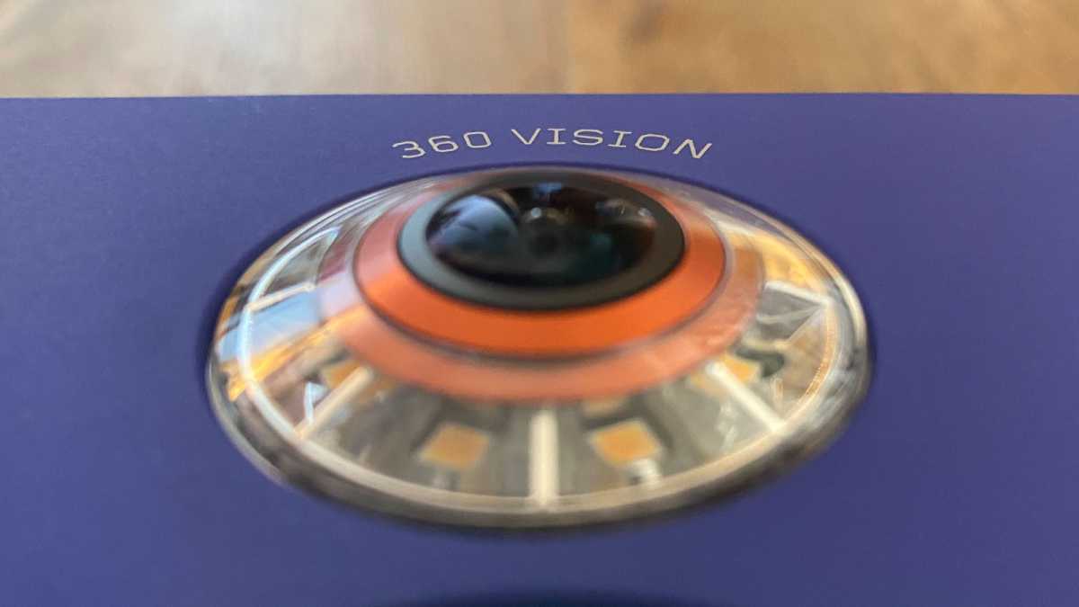 Close up of the 360 Vis Nav's fish-eye lens
