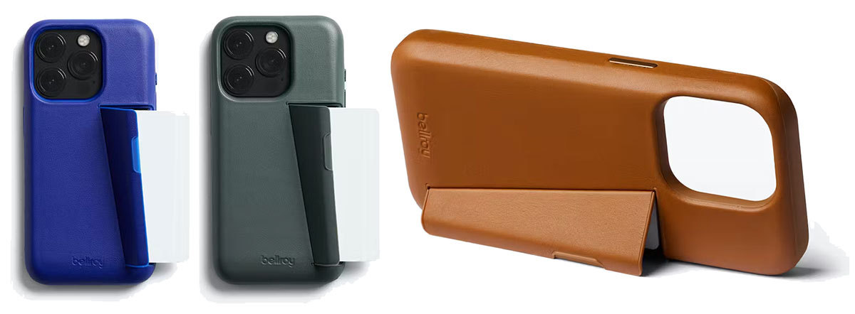 Bellroy Phone Case (3 Card) – Lovely leather iPhone 15 case with card holder and stand