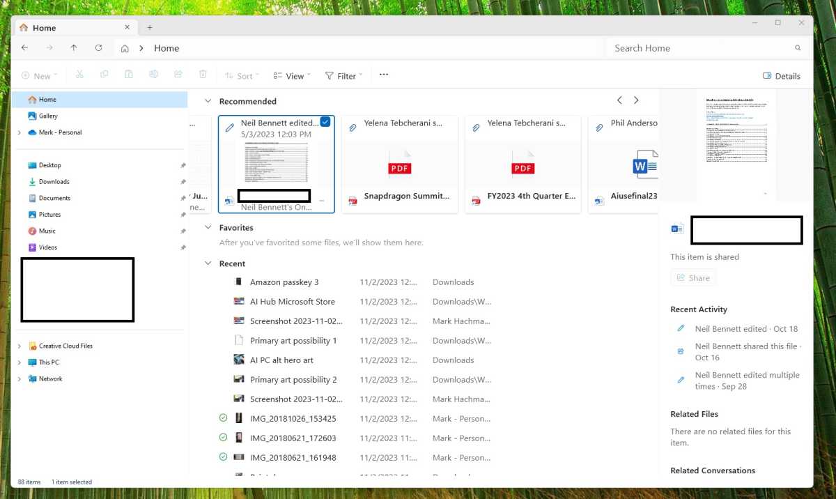 Windows 11 2023 Update File Explorer carousel