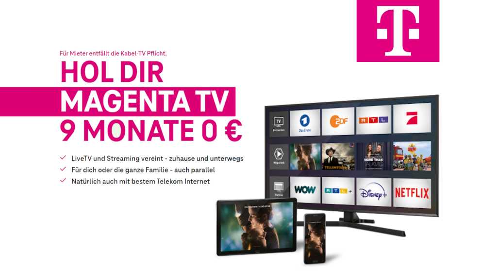 Image: Jetzt 9 Monate kostenlos: Magenta TV inklusive Netflix und RTL+