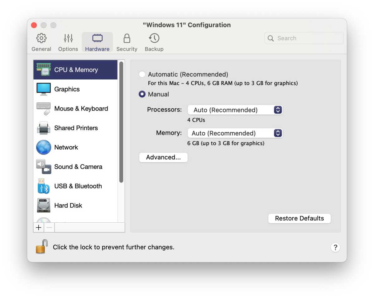 Run Parallels on Mac Configure VM