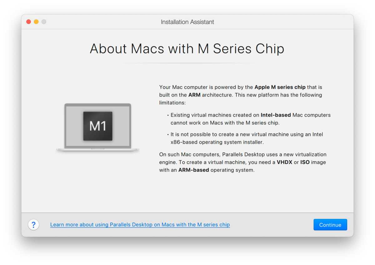 Macs with M Series and Windows warning