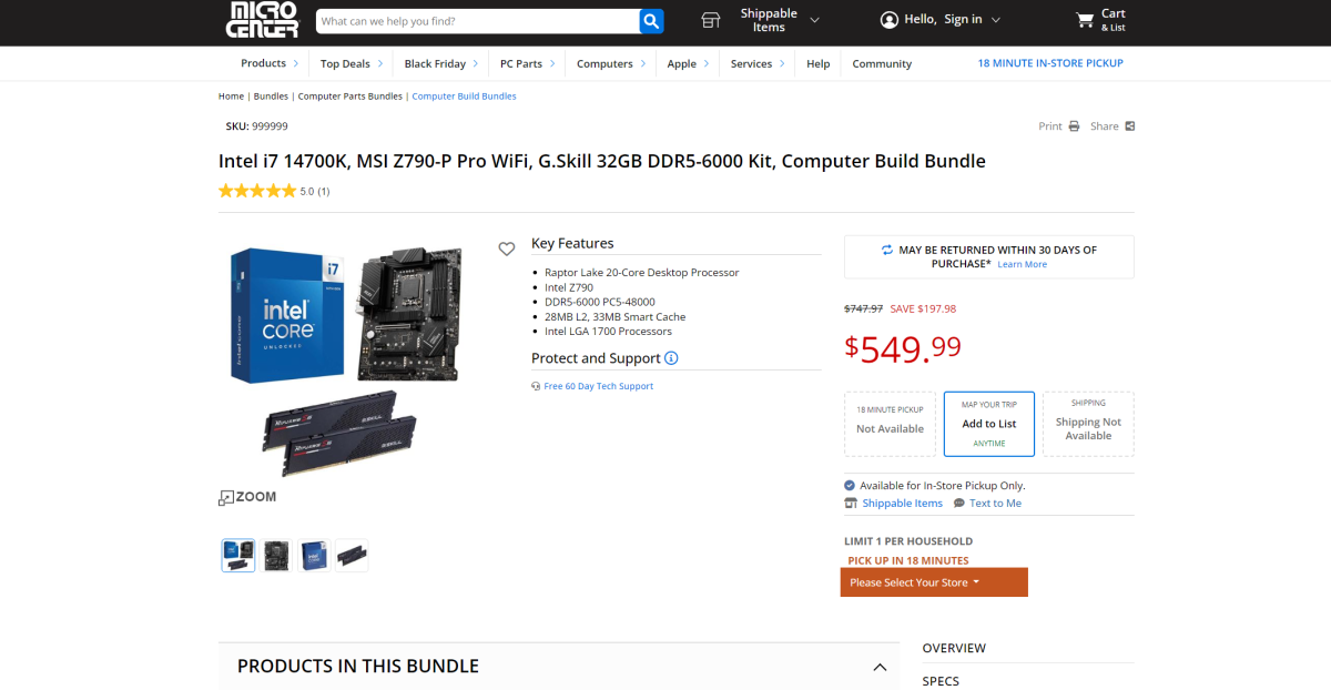 Microcenter bundle deal