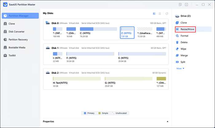 EaseUS Fix Extend Volume Greyed Out 2