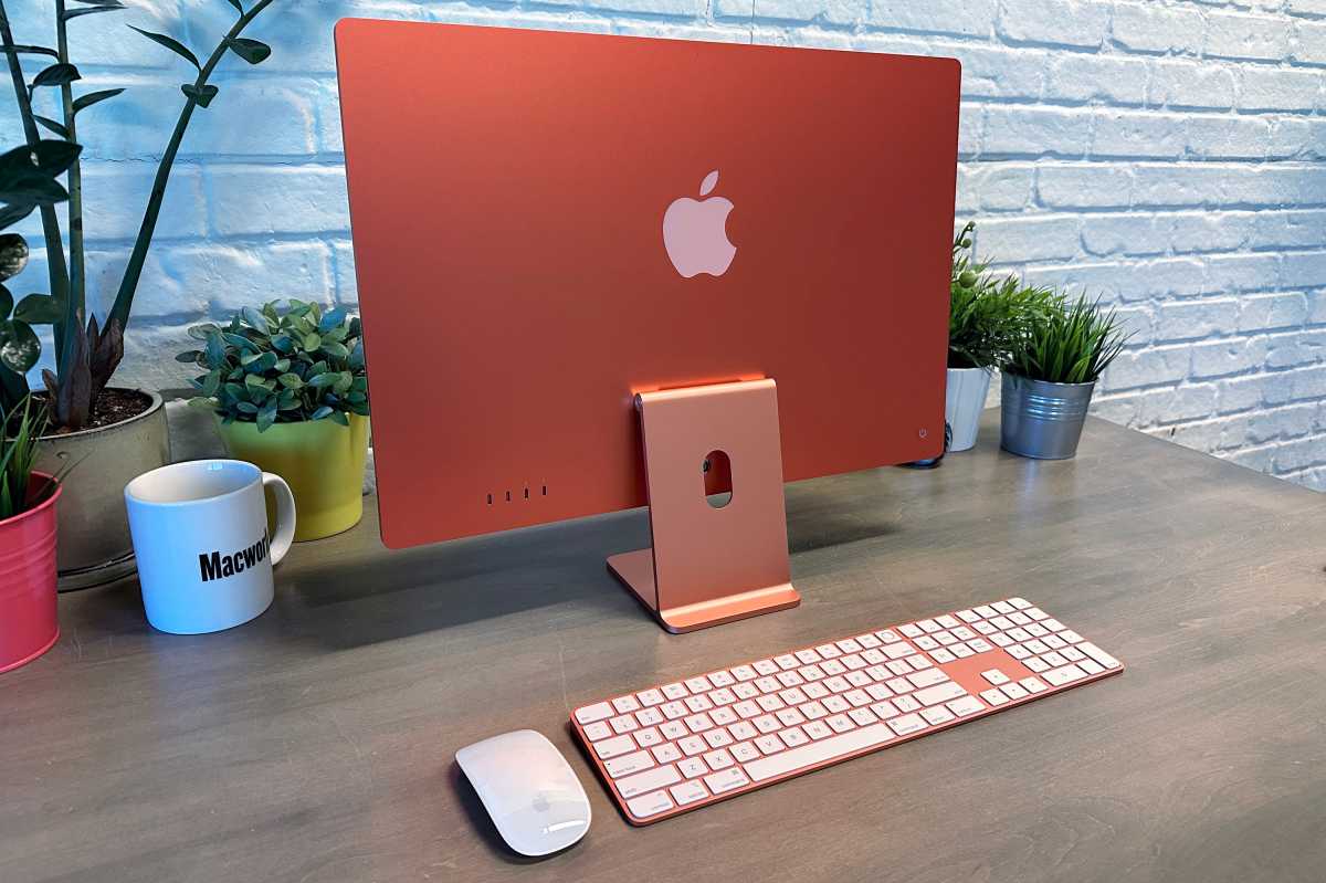 Back of the Orange iMac M3