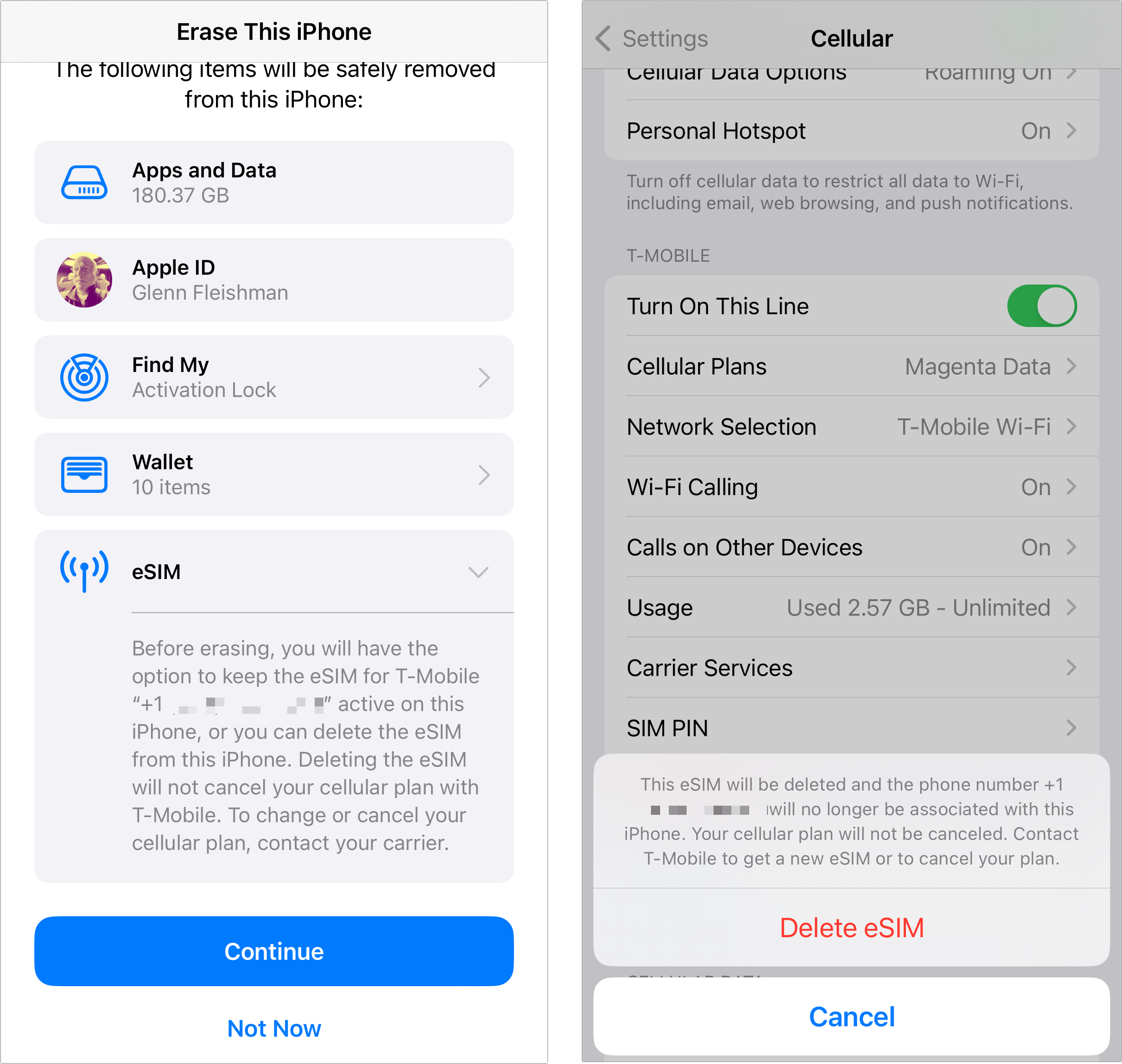 How to delete (or keep) an iPhone's eSIM when erasing it Macworld