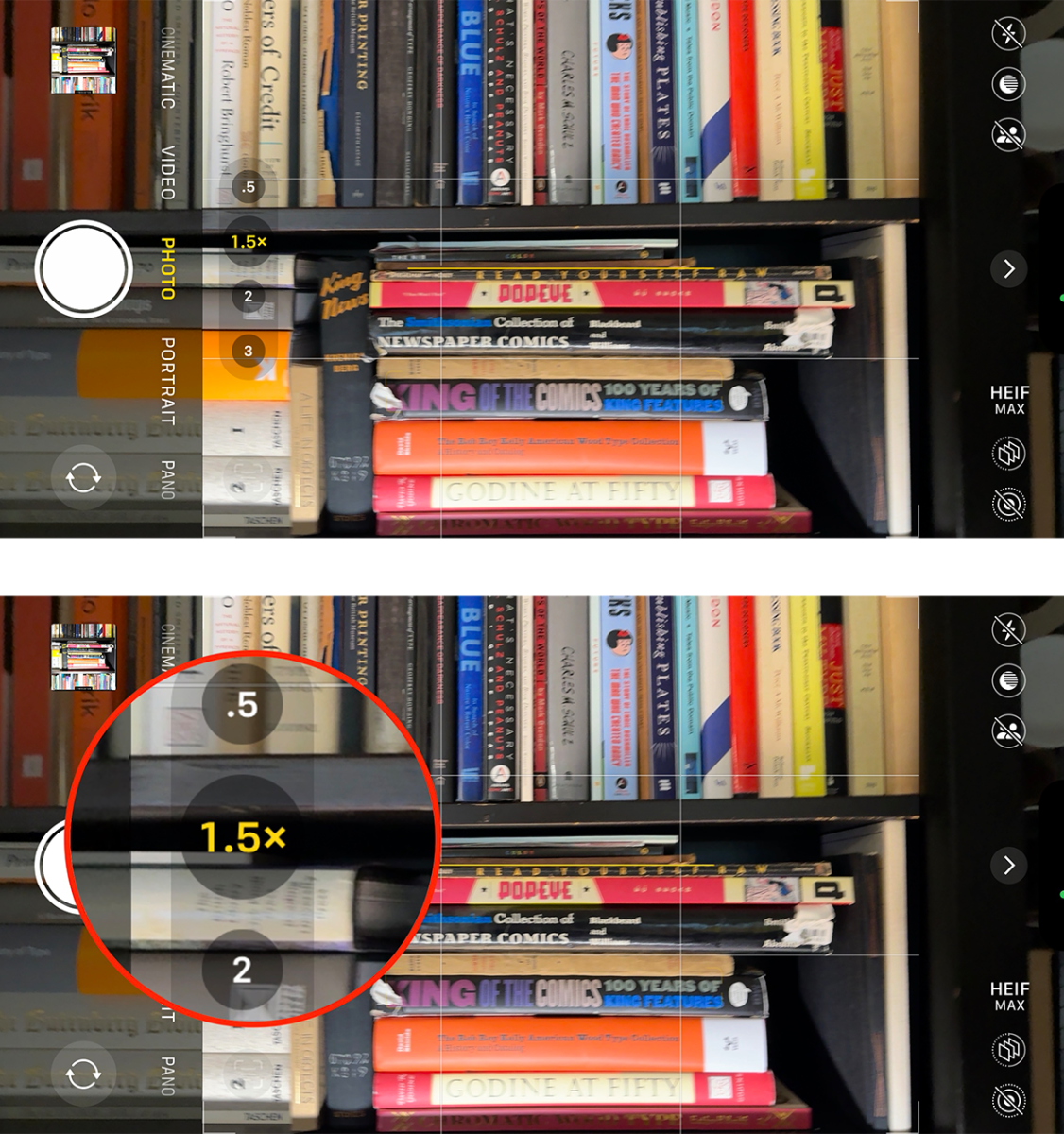 iPhone camera landscape orientation