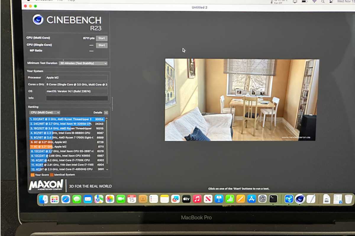 MacBook Pro Cinebench R23