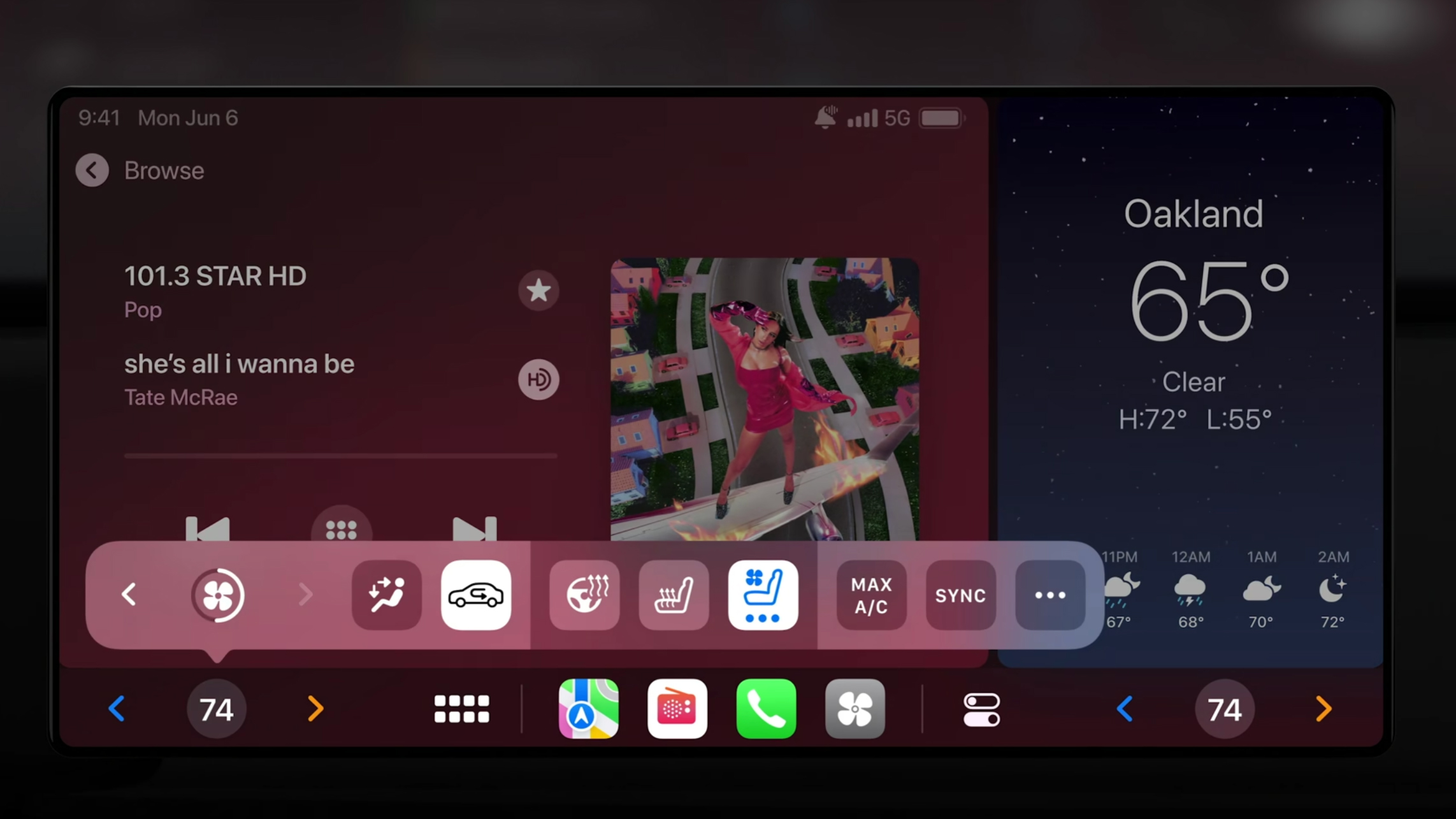 Next-gen CarPlay climate