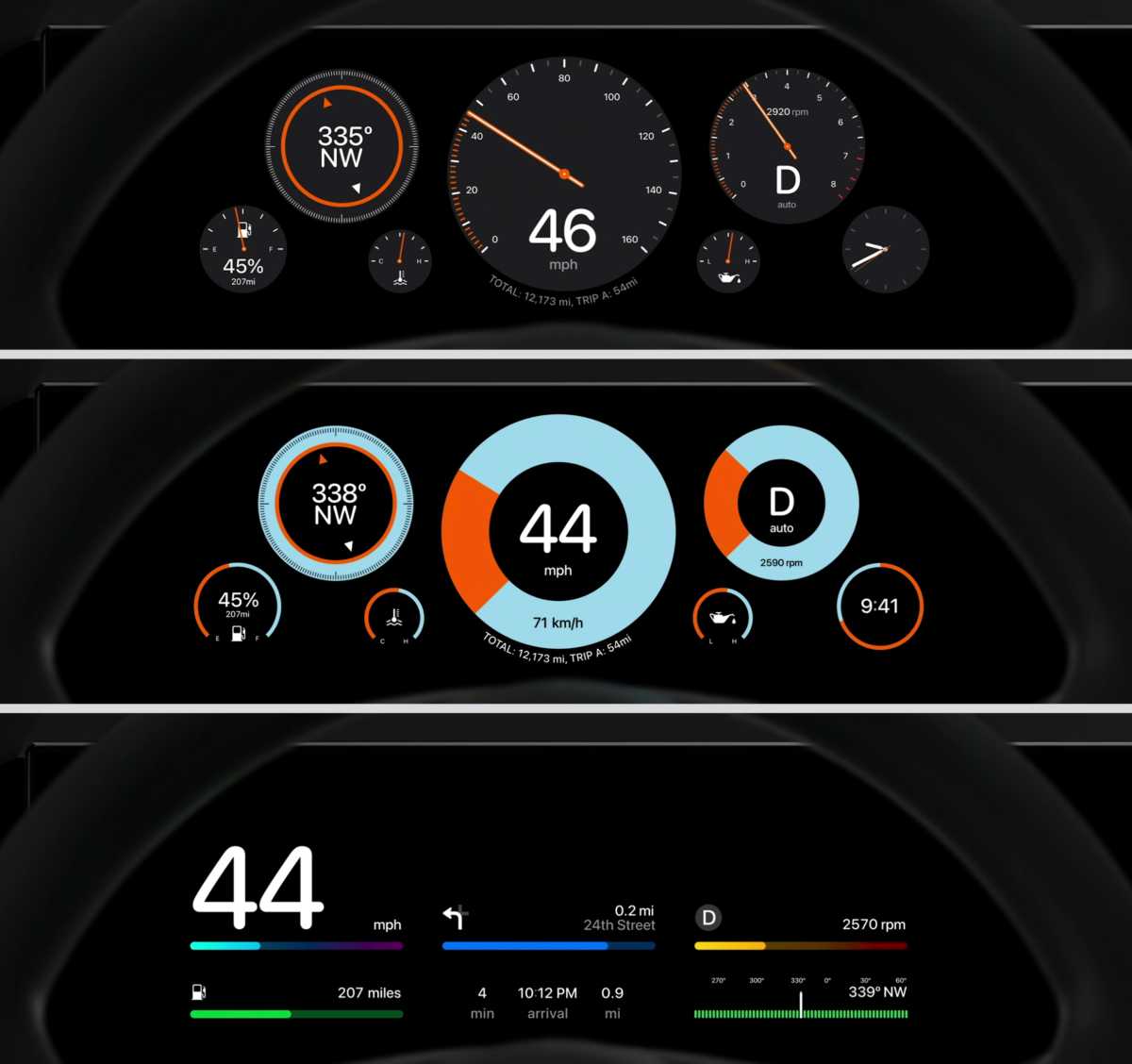 Next-gen CarPlay instruments