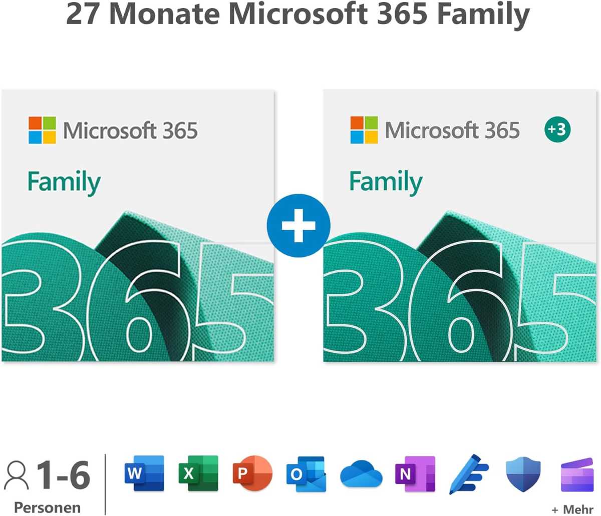 27 Monate Microsoft 365 Family zum Hammerpreis bei Amazon