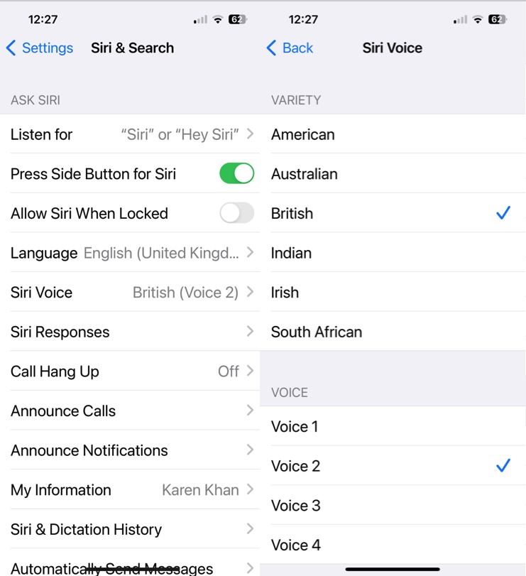 Change Siri Voice