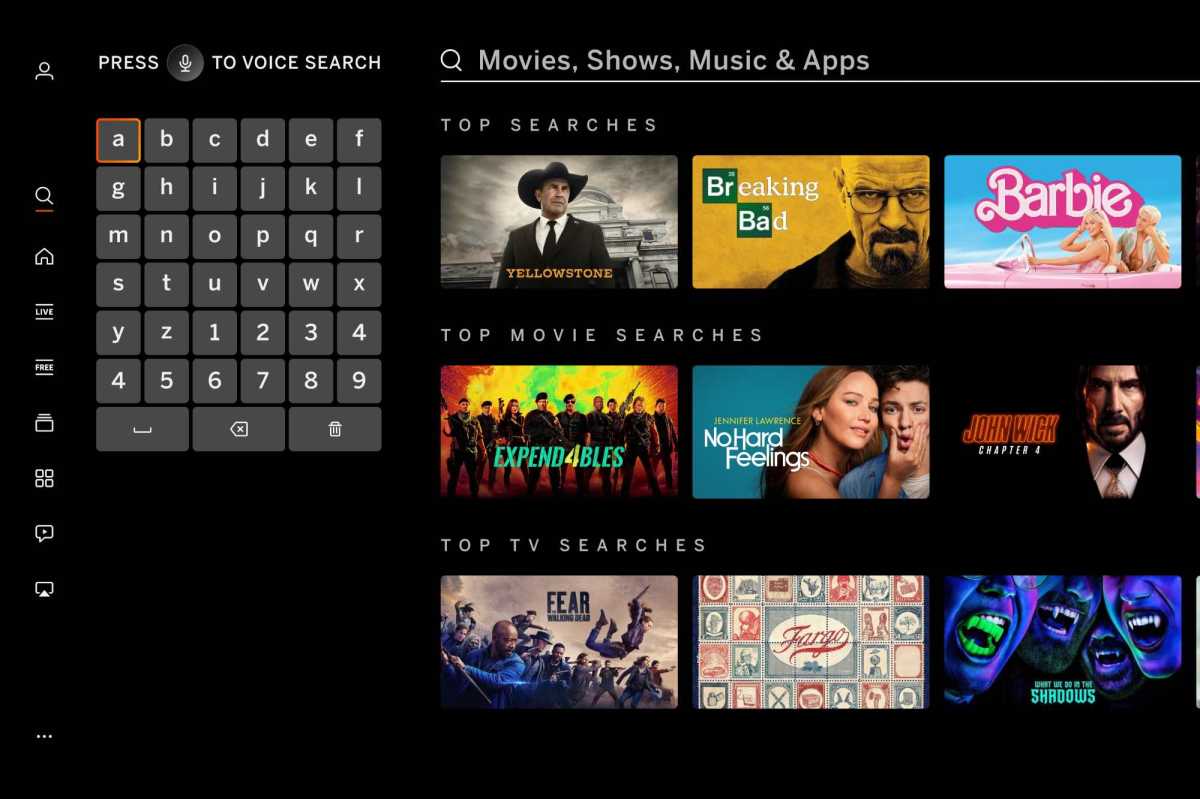 Vizio Home Screen search