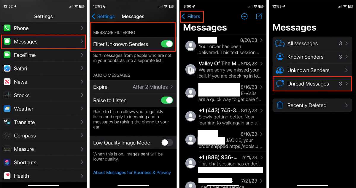 View unread messages on iOS