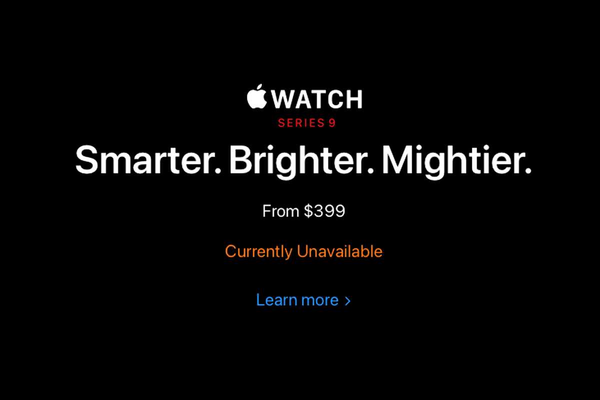 Apple Watch Series 9 unavailable