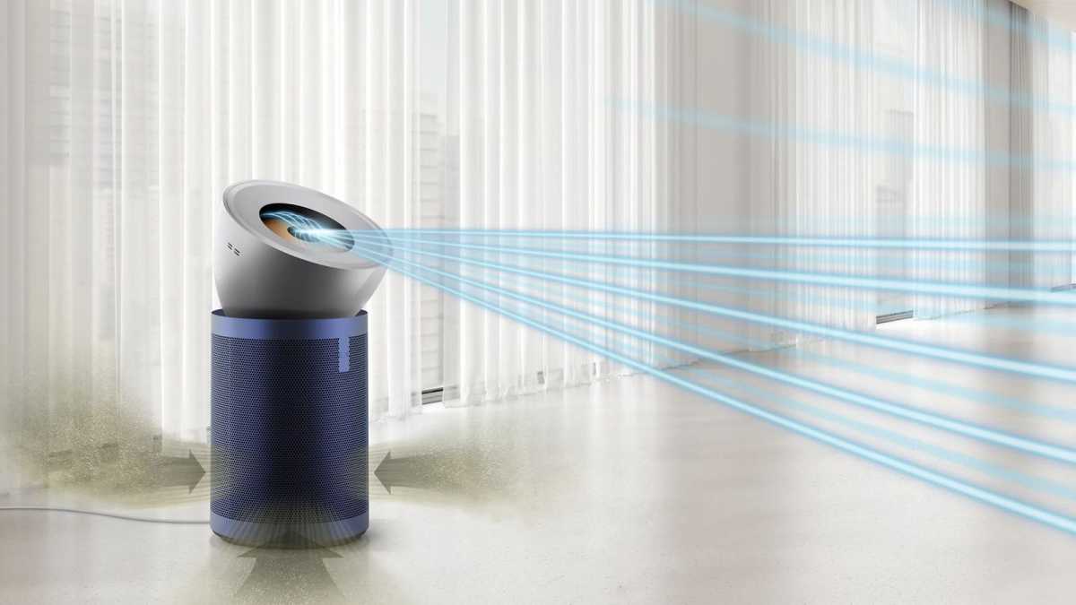 Dyson Big+Quiet with diagrammatic airflow lines