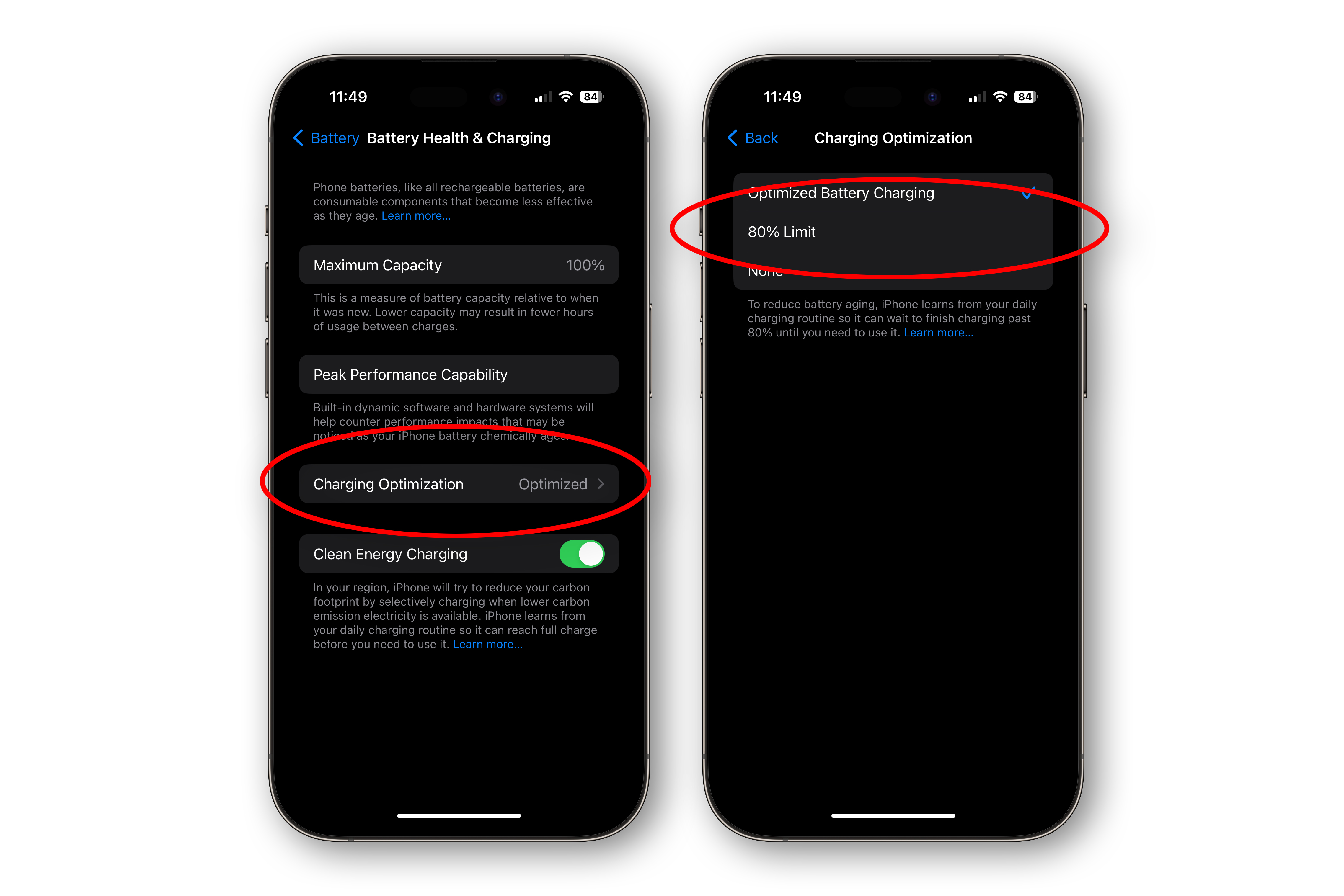 iPhone charging limit