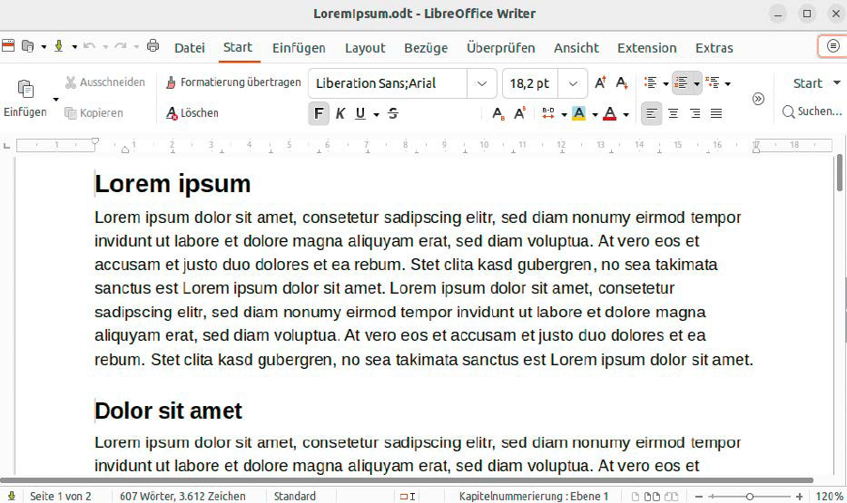 Libre Office: Die Suite bietet umfangreiche Funktionen für alle Einsatzgebiete. Man kann statt des Menüs ein Menüband aktivieren, wodurch die Bedienung der von Microsoft Office ähnelt.