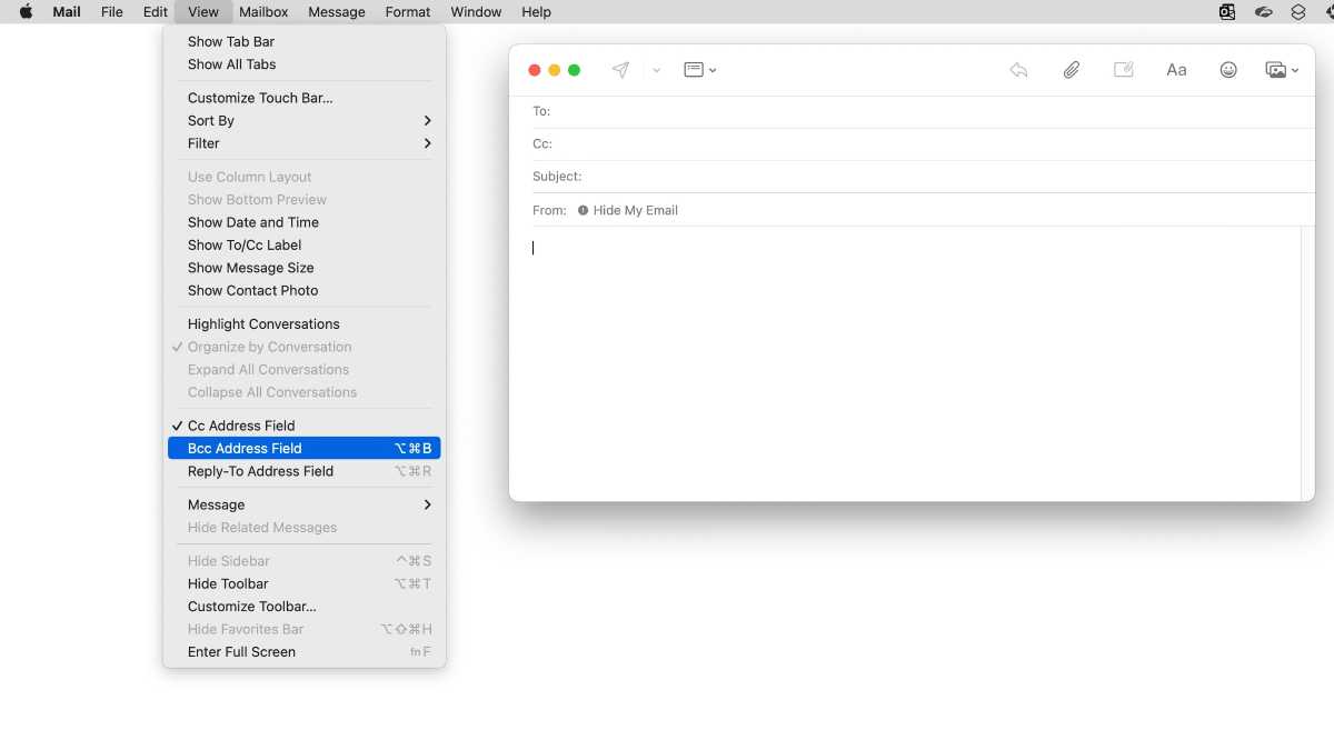 macOS Mail bcc