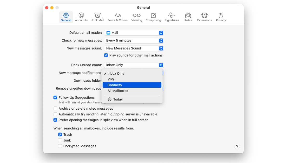 macOS Mail notifications