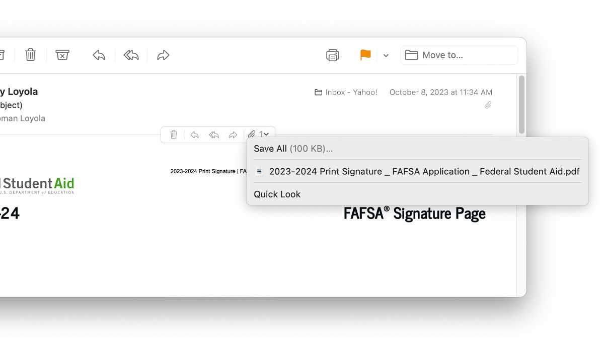 macOS Mail save attachments