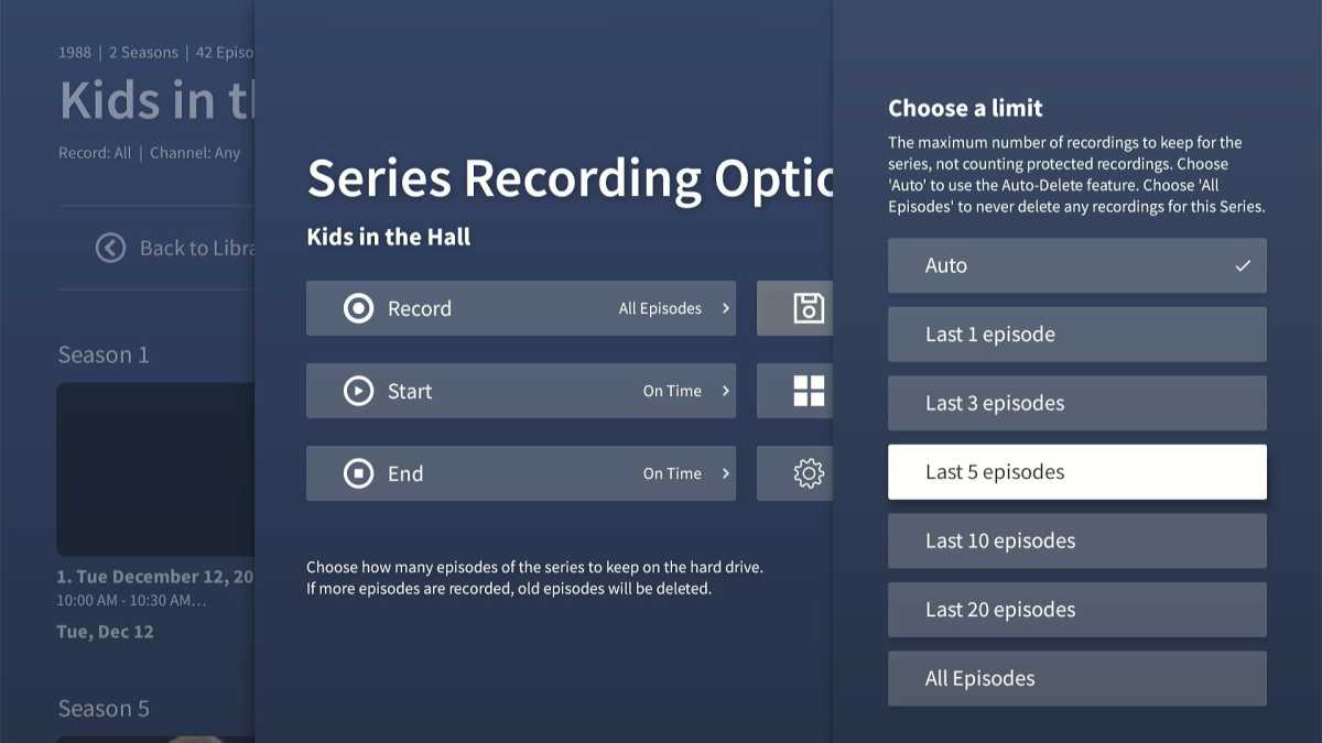 Tablo series recording options