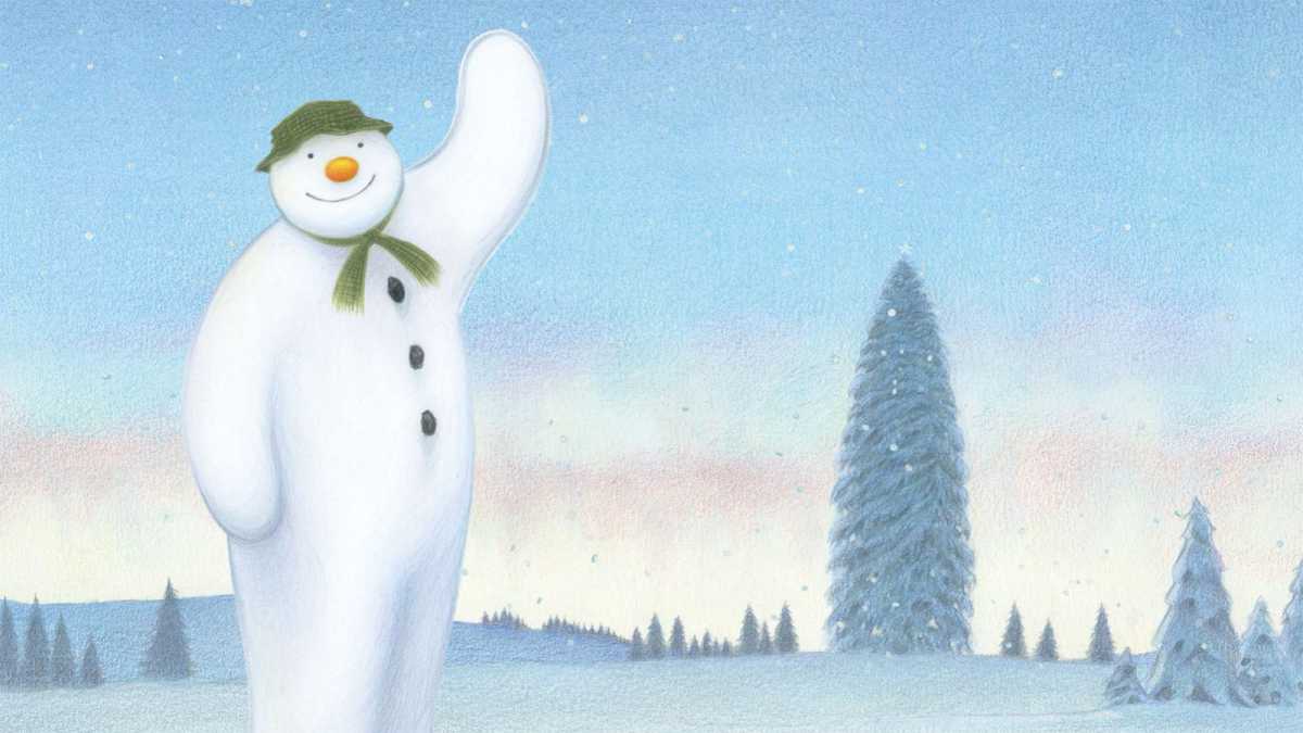 Illustration of the snowman waving