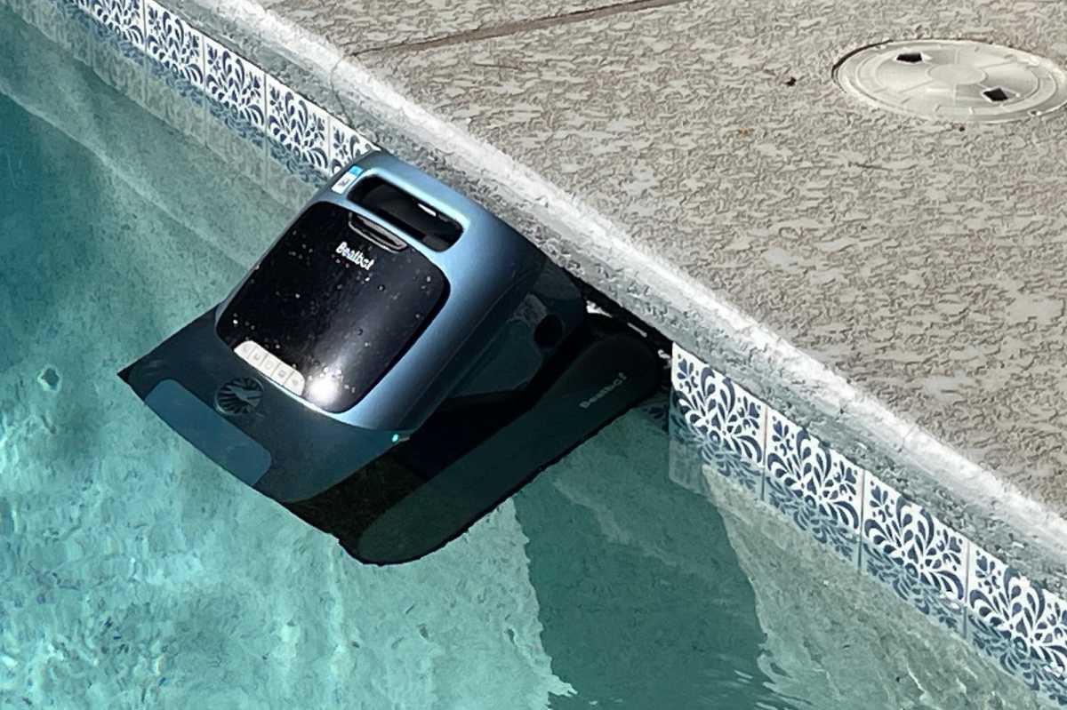 Beatbot AquaSense Pro on a pool's side wall