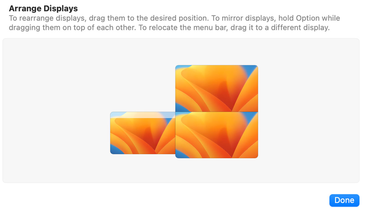 Mac Displays Arrangement Vertical