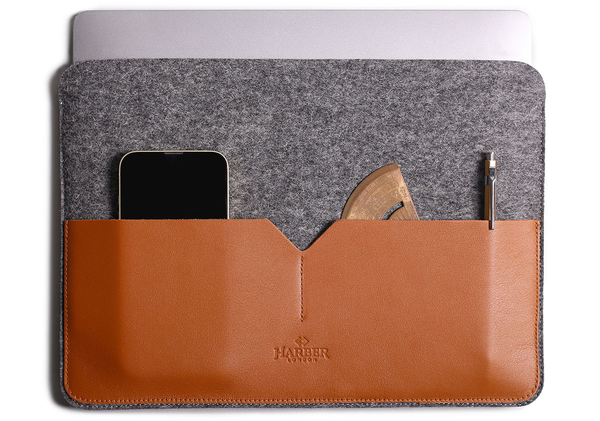 Harber London Classic Leather MacBook Sleeve