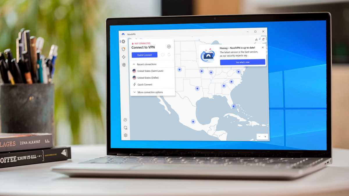 NordVPN app on Windows laptop