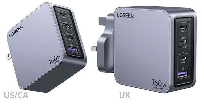 Ugreen Nexode 65W USB C GaN Charger-3 Ports Wall Charger Bundle