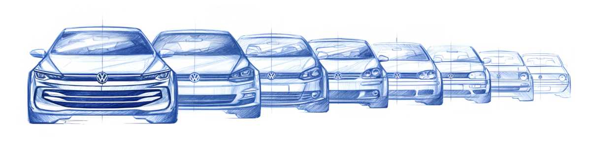 VW Golf 1 bis Golf 8 Facelift von Januar 2024: Alle Generationen