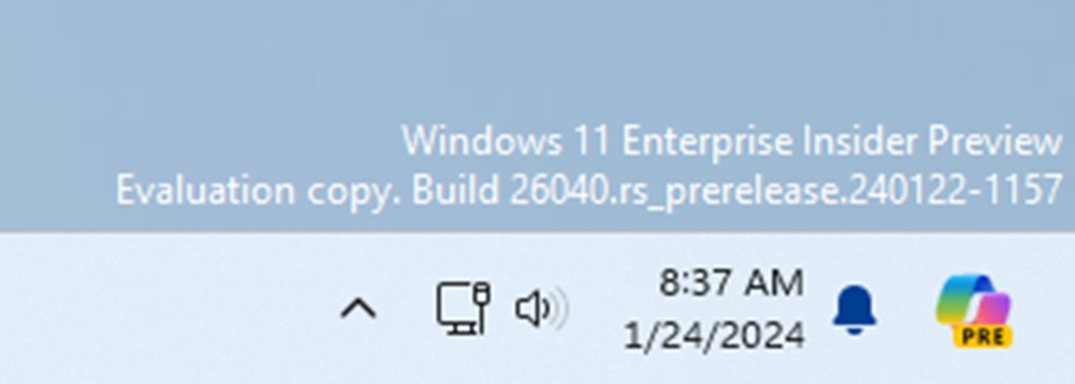 Windows 11 Canary Build 26040 Copilot move