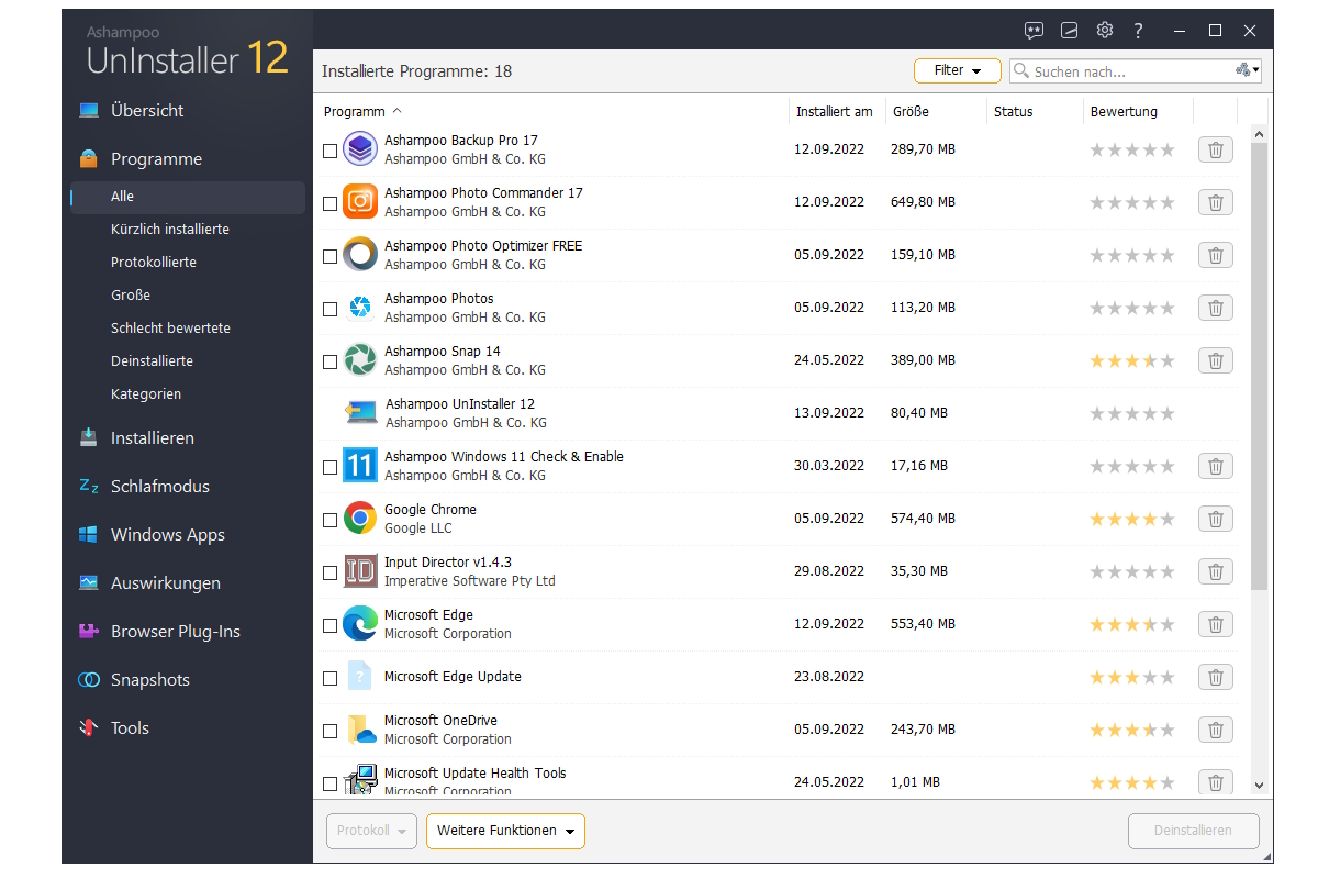 40 euros saved: We are giving away Uninstaller 12 (full version) Ashampoo Uninstaller 12 thoroughly removes software installed on the computer