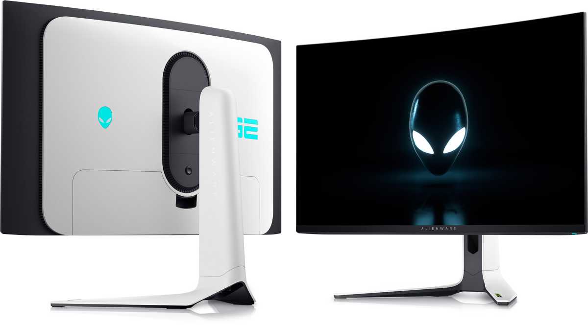 Alienware 32 inch OLED monitor front and rear