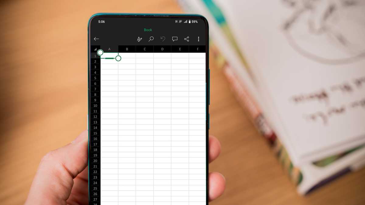 Microsoft Excel on an Android phone