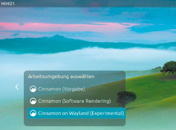Cinnamon ohne Eile auf dem Weg zu Wayland: Das alte X11-Protokoll („Cinnamon-Vorgabe“) soll noch voraussichtlich zwei Jahre Standard bleiben.