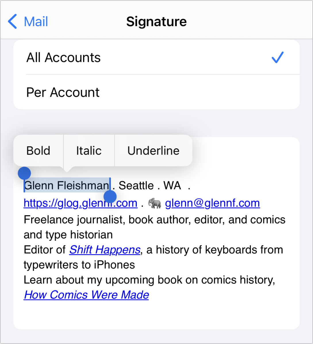How to format your mail signature on an iPhone or iPad | Macworld