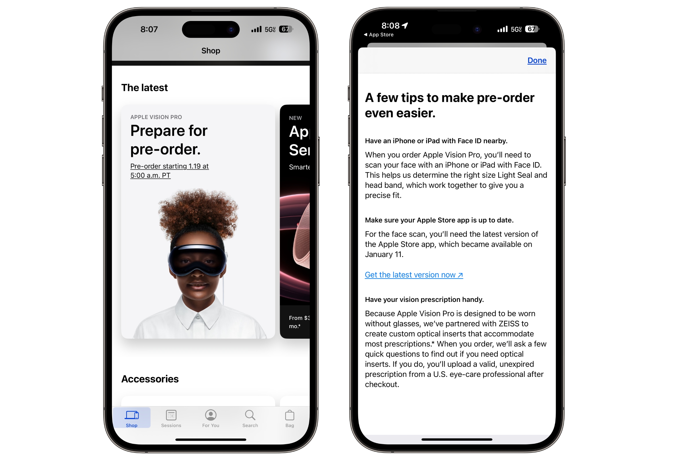 Vision Pro ordering tips