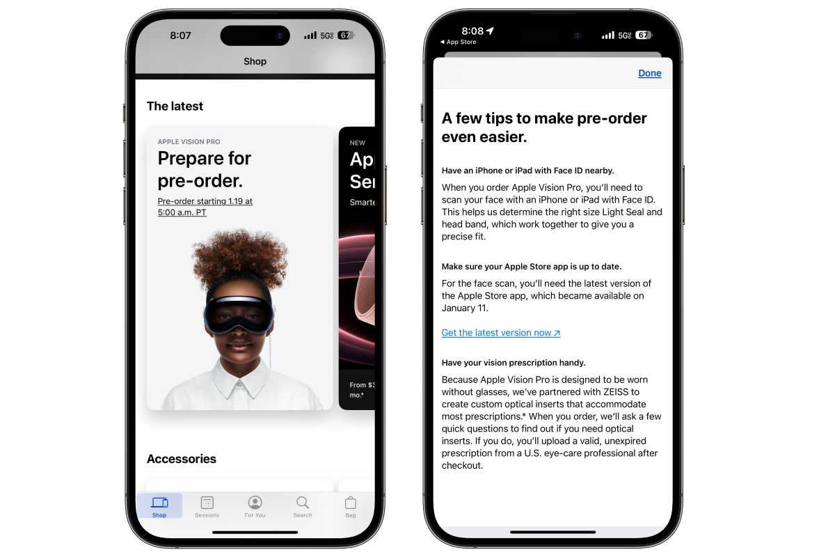 Vision Pro ordering tips