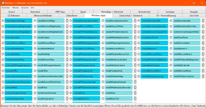 Das Windows 11 Debloater Tool erlaubt tiefe Eingriffe ins Betriebssystem. Daher sollten Sie besonders vorsichtig sein.