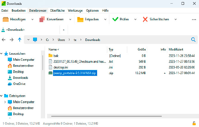 Packen mit Komfort: Peazip installiert einen eigenen Dateimanager, bietet eine sehr gute Geschwindigkeit und kann mit fast allen gängigen Archivformaten umgehen.