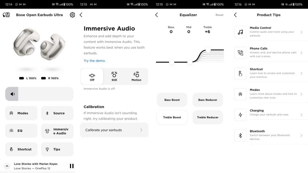 Screenshot der Bose Ultra Open Earbuds