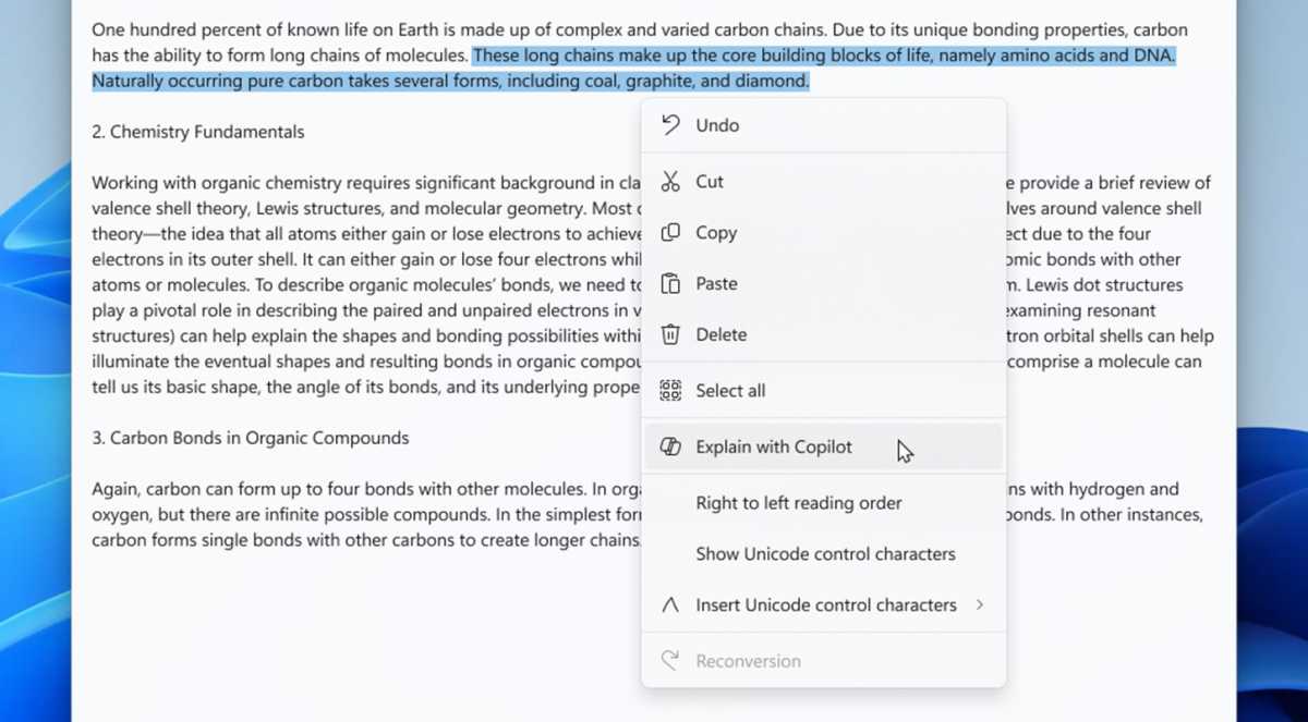 Copiloto de Windows en el Bloc de notas